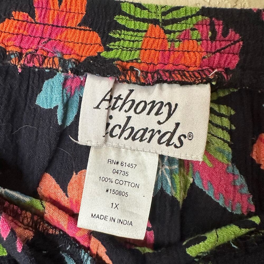 Anthony Richards Vintage Bright Colorful Tropical Floral Resort Vacation Maxi 1X - Picture 4 of 5